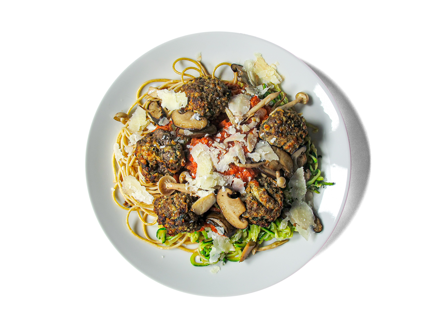 Image of Spaghetti and Grass-Fed Meatballs on a plate