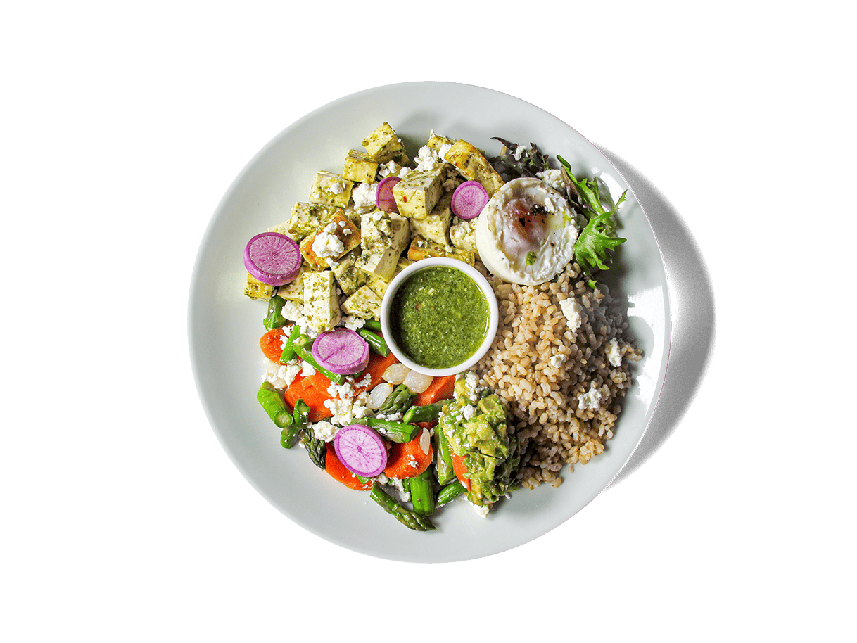 A photo of Organic Hodo Tofu Pesto Brown Rice Bowl