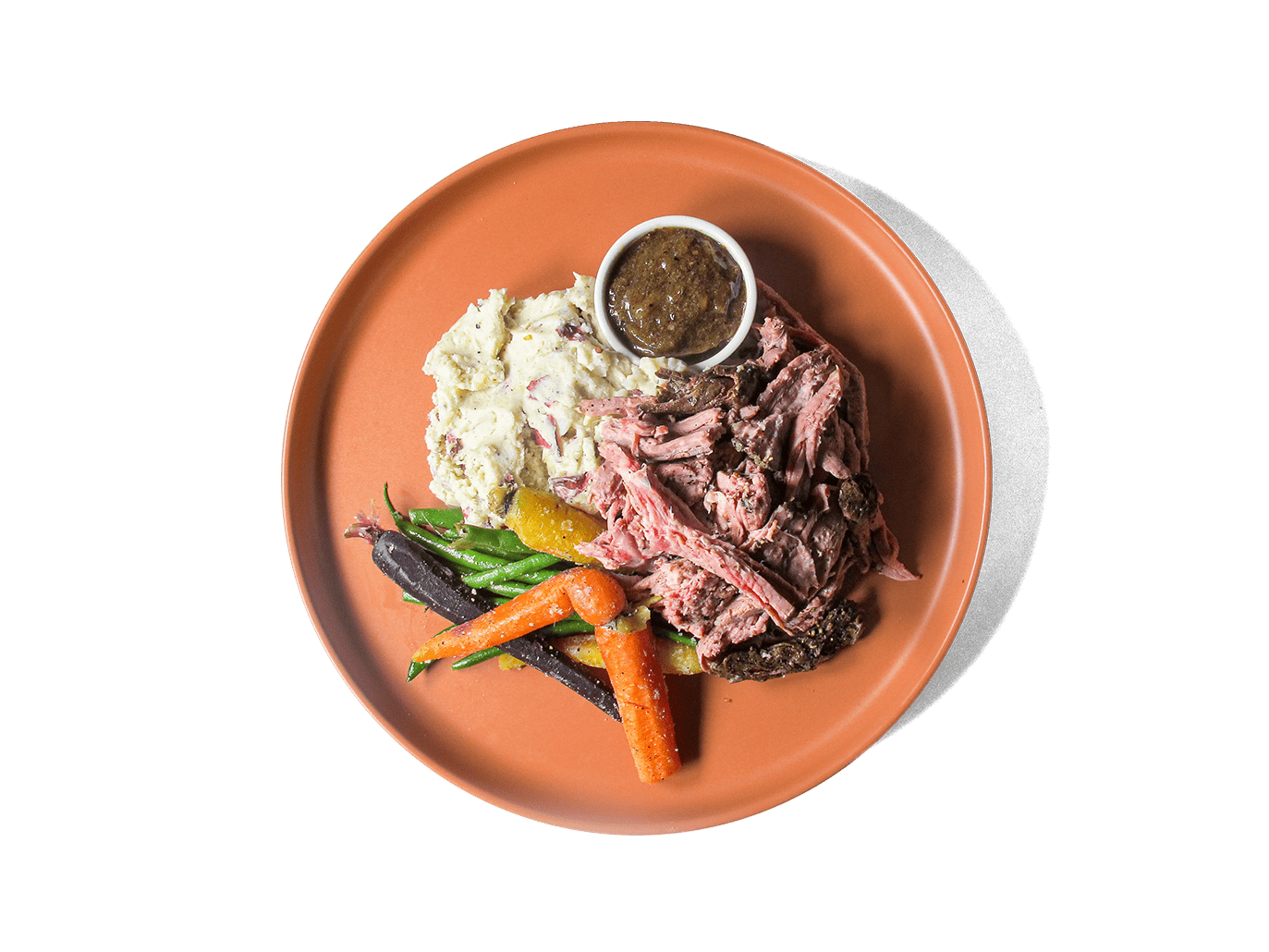 Slow-cooked to perfection, our French Onion Braised Pasture-Raised Chuck Roast is tender, flavorful, and packed with nutrients. This gourmet dish features rich, fall-apart chuck roast infused with deep umami flavors from a French onion reduction. Served with creamy Gruyère smashed red potatoes, buttery haricots verts, and baby carrots, it's a protein-packed meal designed for longevity. Savor the perfect balance of indulgence and nourishment.