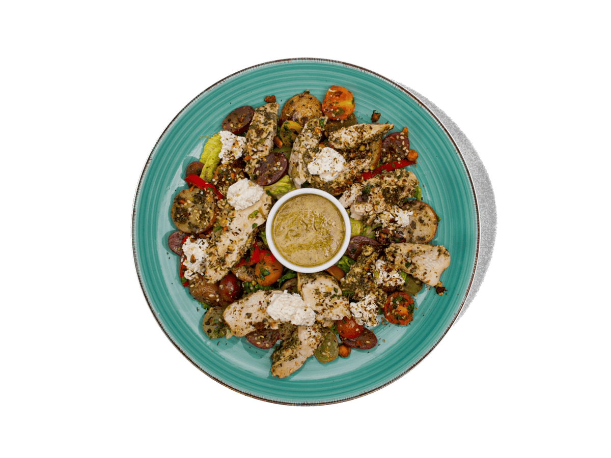 Greek Chicken and Crispy Potato Salad