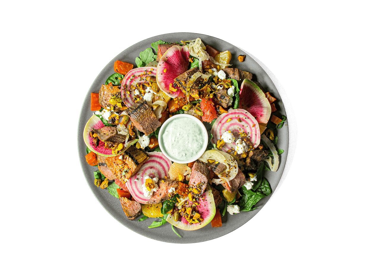 Triple Beet Grass Fed Steak Salad
