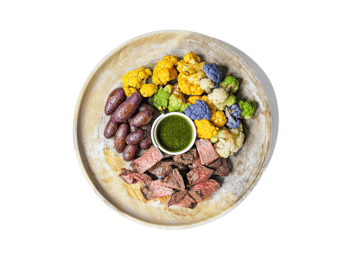 SMALL - Grass Fed Steak and Organic Rainbow Cauliflower
