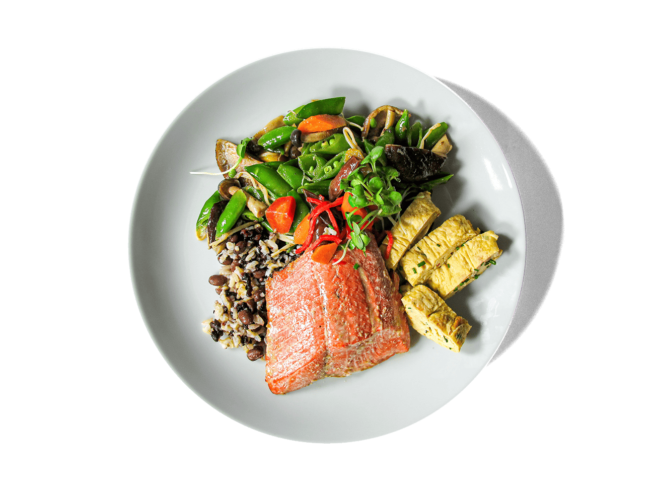 A photo of LOWCAL version - Wild King Salmon Brain Boosting Donburi Bowl