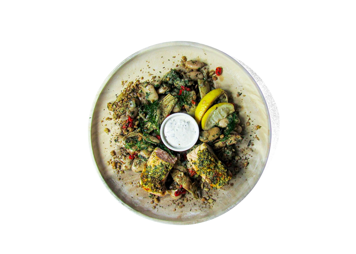 A photo of SMALL - Citrus Saffron Faroe Salmon Bowl