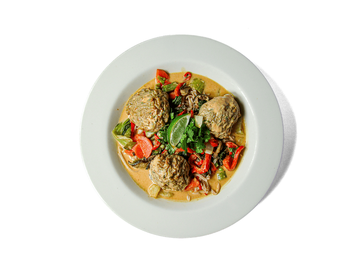 LOWCAL version - Thai Coconut Wild Shrimp Meatball Soup