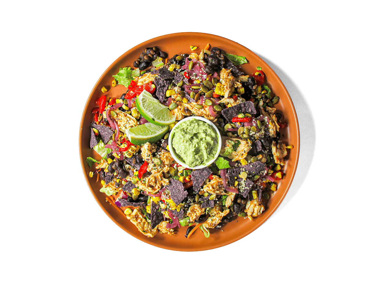 A photo of Organic Chicken Tostada Salad