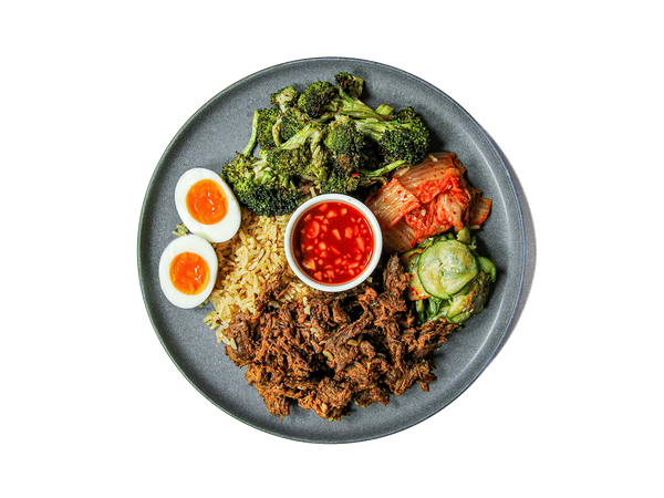 Korean Grass Fed BBQ Beef and Kimchi Bowl
