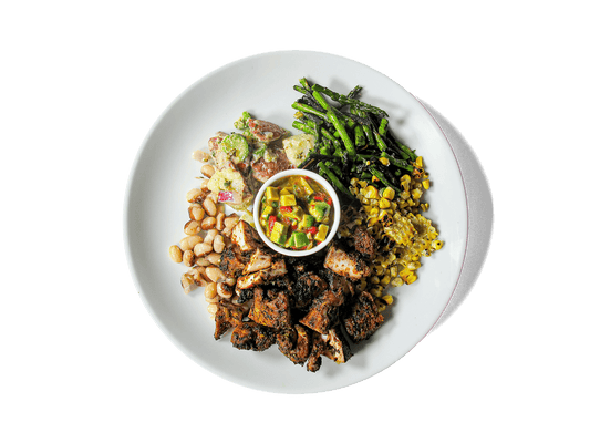A photo of LOWCAL version - Summer BBQ Organic Chicken Plate