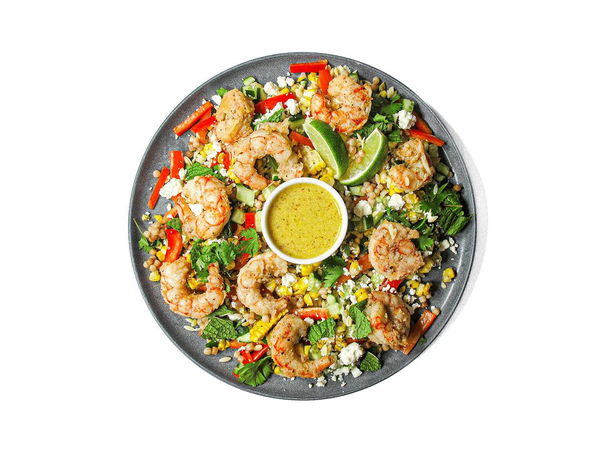 A photo of SMALL - Garlic-Citrus Wild Shrimp Bowl