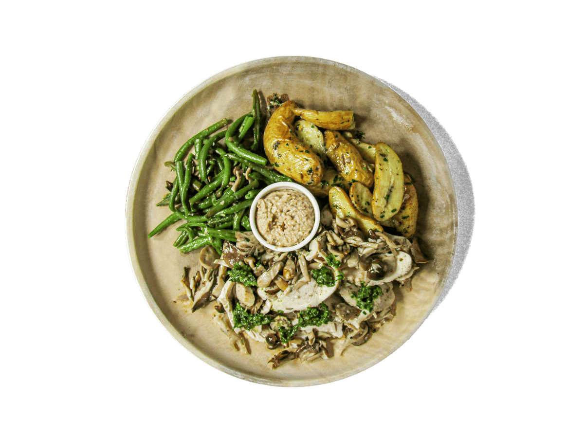 A photo of SMALL - Wild Mushroom Dijon Chicken