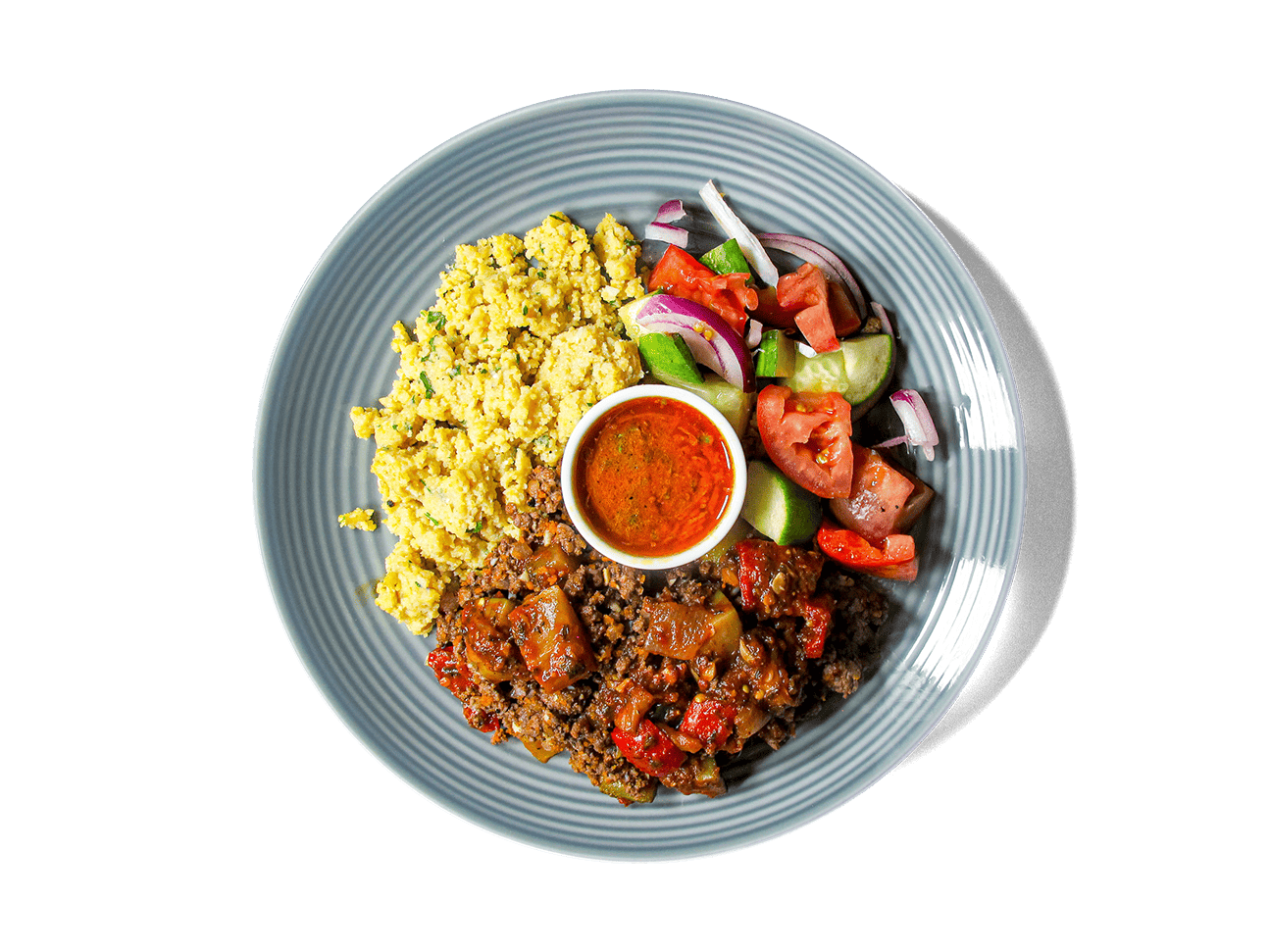 A hearty, slow-simmered blend of pasture-raised ground beef and Provençal-style ratatouille packed with eggplant, zucchini, squash, and bell peppers. Served with a refreshing tomato, cucumber & olive salad and a bold red wine vinaigrette, this dish balances rich flavor with nutrient-dense, high-protein ingredients to support longevity and vitality.