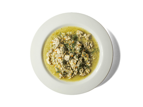 Tender poached chicken and savory vegetables float in a silky broth enriched with eggs and brightened by lemon zest and juice. Paired with bone broth brown rice, yellow eye beans, and a sprinkle of fresh dill, this comforting Greek classic delivers nourishing protein, fiber, and immune-boosting citrus in every spoonful.