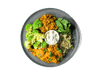 Indulge in our gourmet Butter Chicken, crafted with tender, grilled organic chicken thigh simmered in a rich, velvety tomato-based sauce. Served alongside fragrant bone broth-infused Jeera Rice, protein-packed Dal Tadka, and steamed romanesca, this dish is a powerhouse of bold flavors and nutrients. A side of cooling cucumber raita completes this balanced, high-protein meal—perfect for longevity and indulgence without compromise.