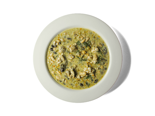 Tender poached chicken and savory vegetables float in a silky broth enriched with eggs and brightened by lemon zest and juice. Paired with bone broth brown rice, yellow eye beans, and a sprinkle of fresh dill, this comforting Greek classic delivers nourishing protein, fiber, and immune-boosting citrus in every spoonful.