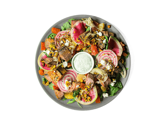 Triple Beet Grass Fed Steak Salad