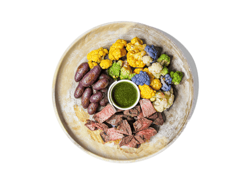 SMALL - Grass Fed Steak and Organic Rainbow Cauliflower
