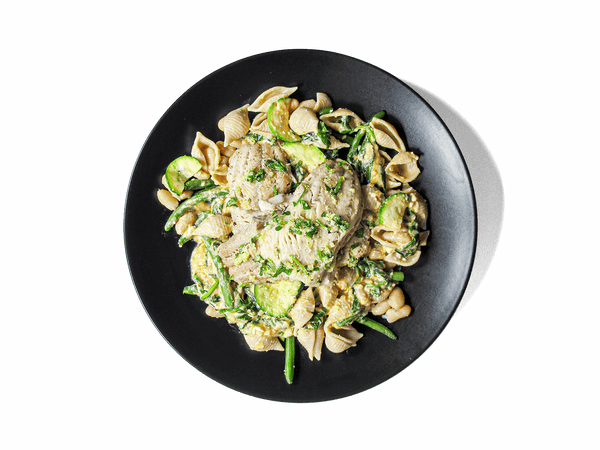 Wild Black Cod and Banza Chickpea Pasta