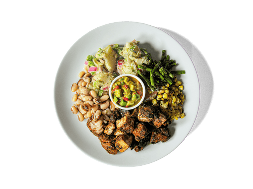 A photo of Summer BBQ Organic Chicken Plate