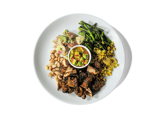 A photo of SMALL - BBQ Organic Chicken Plate