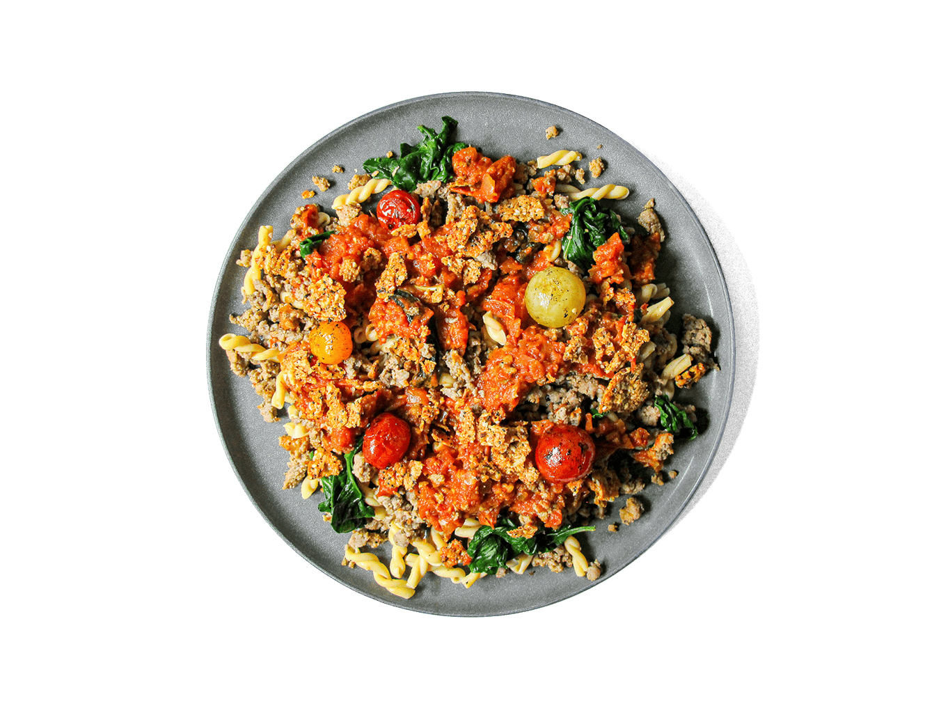 Image of Banza Chickpea Gemelli Pasta & Organic Turkey Sausage on a plate