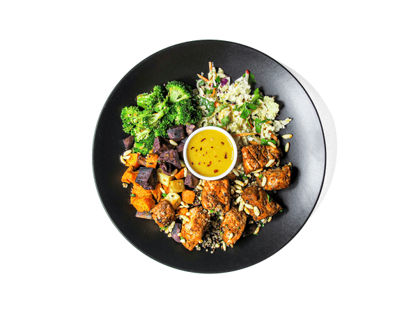 LOWCAL version - Hot Honey Wild Salmon Plate