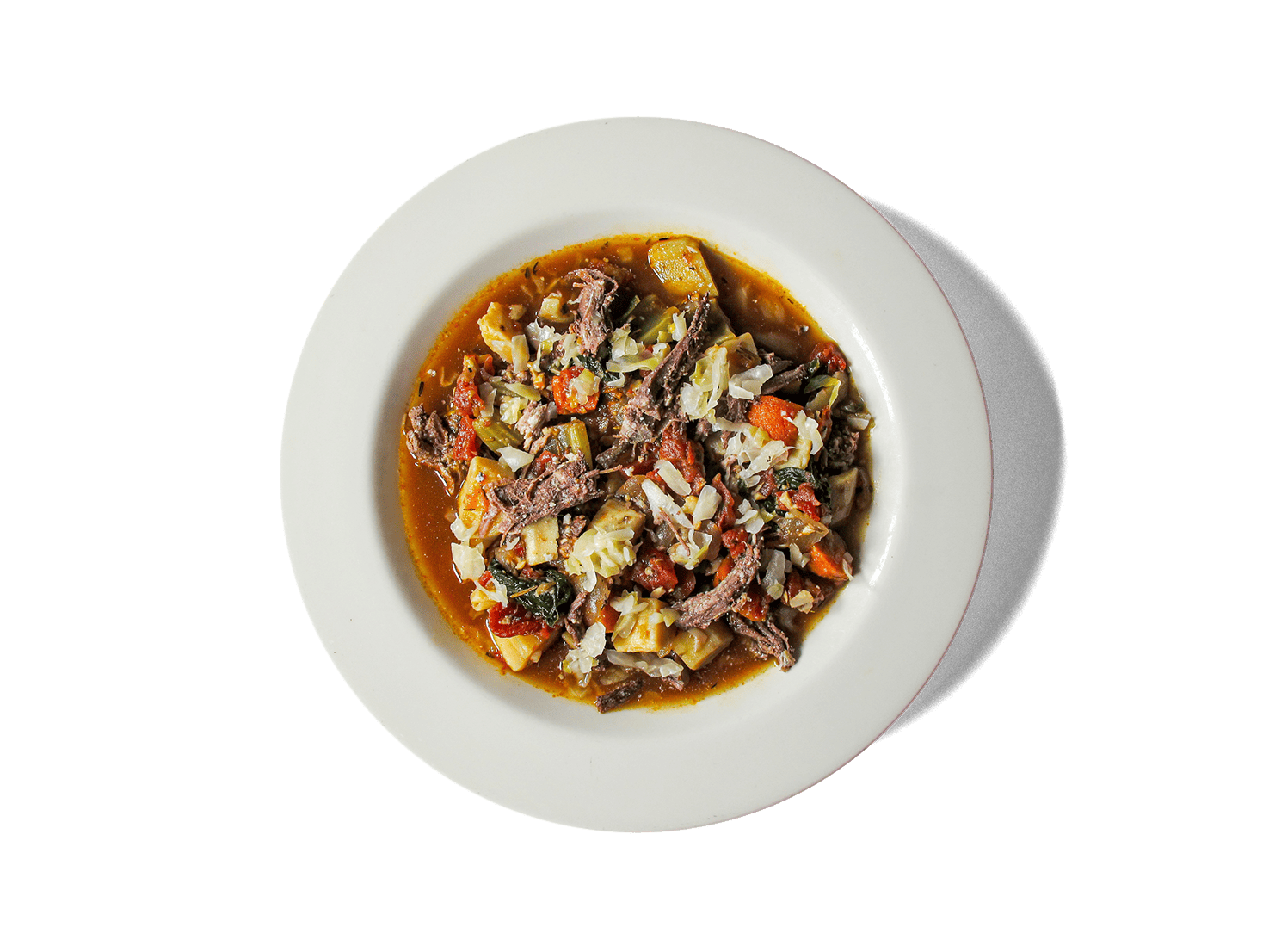 Image of Grass-Fed Pot Roast Soup on a plate