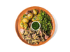 A photo of Grass Fed Steak and Organic Veggies Plate