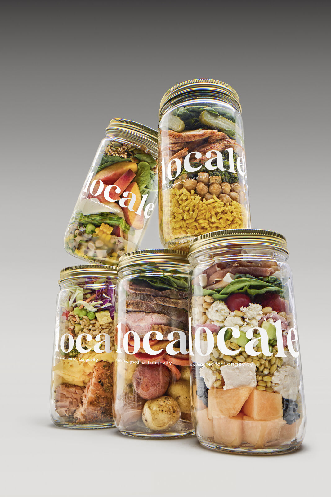 Stacked Locale meal jars