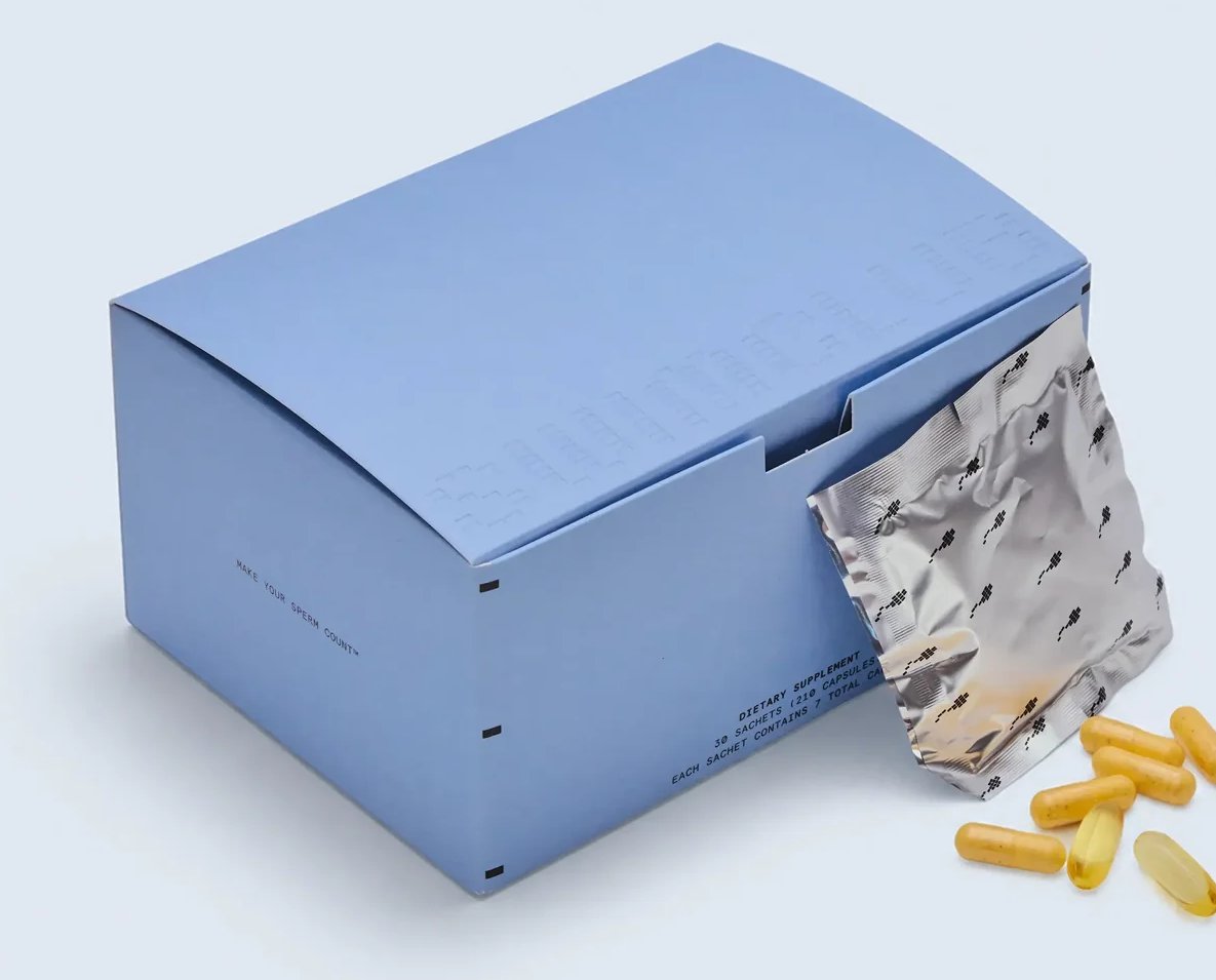 Swimclub Spermatogen Complex box with a sachet and capsules